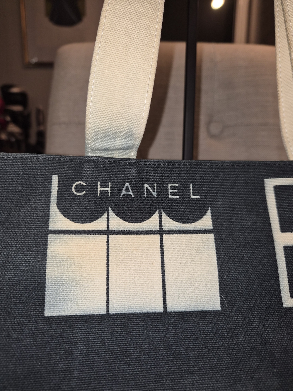 Chanel Vintage 2004 Window Silhouette Canvas Tote Bag Graphic Paris Print - Picture 15 of 16